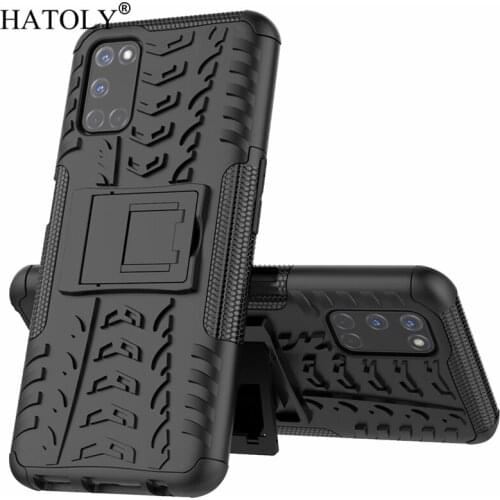 HATOLY For Cover OPPO A92 Case For OPPO A72 A52 Shockproof Armor Silicone Hard Plastic Case For OPPO A92 with Holder Stand 6.5"