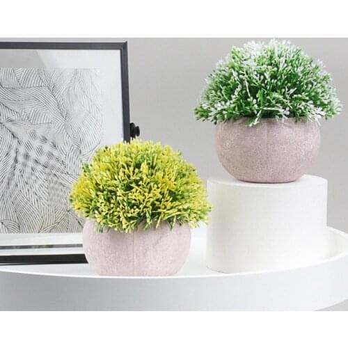 Simulation Potted Plant Grass Fake Plants Anti-fade Mini Vibrant Color Decoration Artificial Bonsai Plant Garden Decor