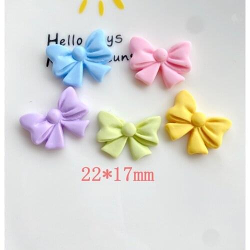 20Pcs Kawaii Colorful Bowknot Flat back Resin Cabochons Embellishments for Scrapbooking Phone Decoration Crafts DIY Accessories