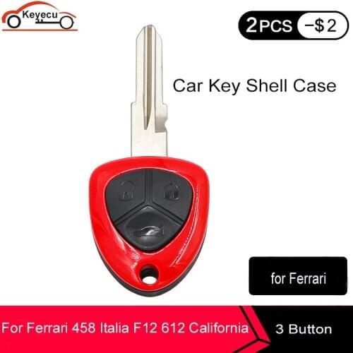 KEYECU Smart Remote Car Key Shell Case Fob 3 Button for Ferrari 458 Italia F12 612 California 599 GTB Fiorano With Logo