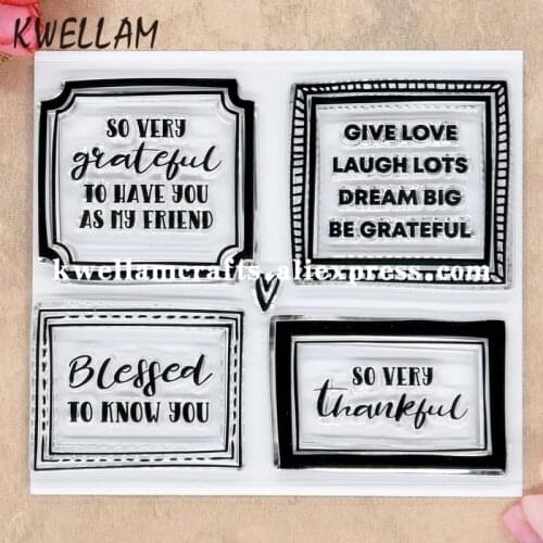 Box SO VERY grateful thankful Scrapbook DIY photo cards rubber stamp clear stamp transparent stamp 10.5x12.5cm 8081506
