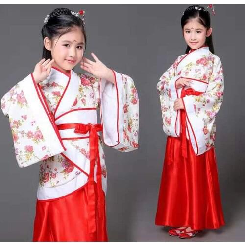 Red White Traditional Hanfu Cosplay Clothing Tang Dynasty Empress Dress Women Chinese Ancient Costume Chinese Outfit for Kids