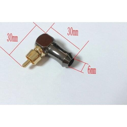 500pcs brass Audio Connector RCA Right Angle RCA plug Audio Video connector soldering NEW