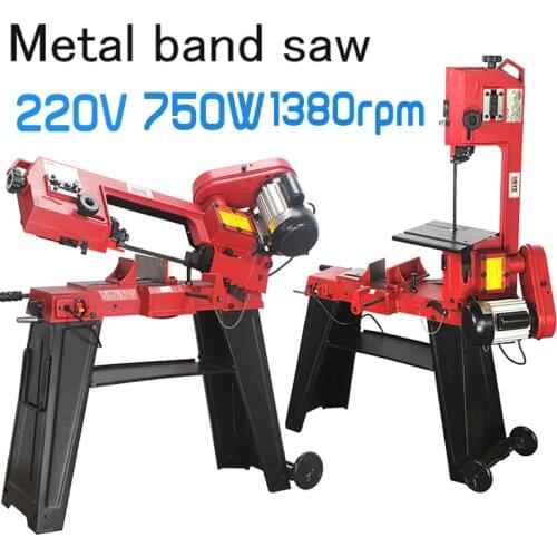 Metal/Wood Strip Sawing Machine Double 750W Vertical Band Saw Machine Woodworking Band Saw Cutting Machine Power Tools