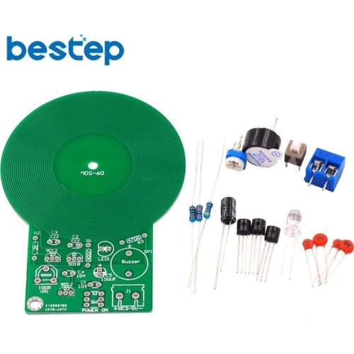 Metal Detector Electronic DC 3V-5V 60mm Non-contact Sensor Board Module Electronic Part Metal Detector With Battery Case DIY Kit