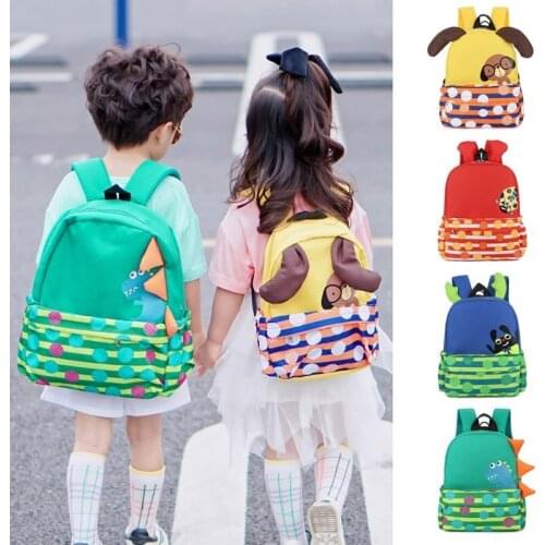 Fashion Child Bags Cute Cartoon Small School Bag With Big Ears Dog Horizontal Front Pocket Kindergarten Schoolbags 2021 New