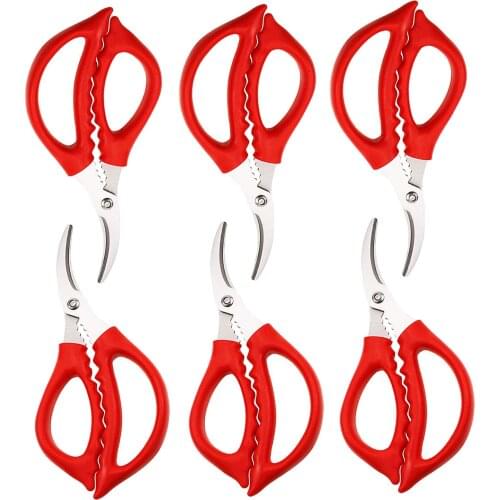 6Pcs Seafood Scissors for Kitchen Seafood Fish Crab Shrimp Lobster Scissors Set Shrimp Stripper Seafood Elbow Food Lobster Cut