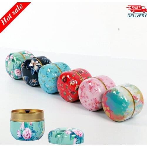 New Mini Tin Storage Box Round Shaped Sealed Jar Cans Coffee Tea Caddy Tea Iron Box Tinplate Container for Gift Home Decor
