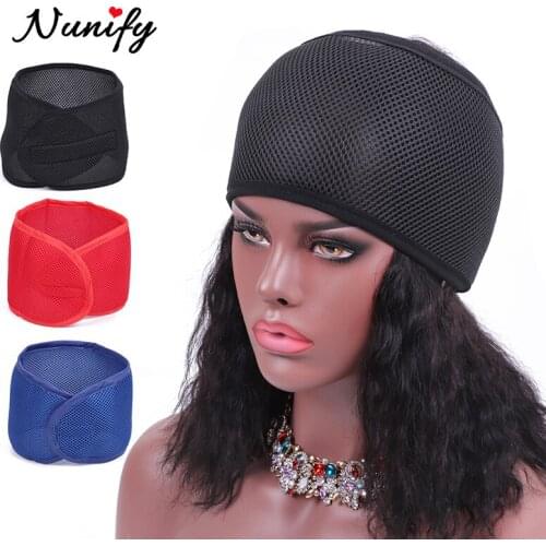 Nunify Black Blue Red New Mesh Wig Grip Mesh Comfort Wig Band For WigHeadband With Adjustable Velcro Fastener Grip Headband
