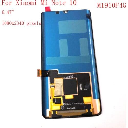 Oled 6.47"For Xiaomi mi note 10 Lcd Screen Display WIth Touch Glass DIgitizer Assembly Replacement mi note10 lcd Parts M1910F4G