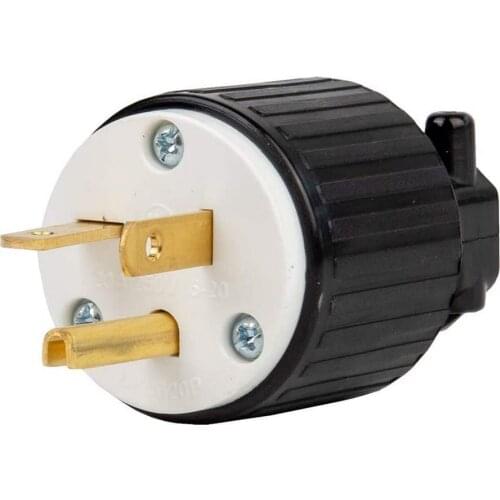 Nema 6-20P 20A 250V Industrial Plug, Easy Assembly USA Canada 3-Prong Male Straight Blade Connector