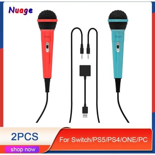 2PCS 3.5mm Wired Microphones With Adapter For NS Switch For PS5 For PS4 For Xbox One USB Wired Microphone Karaoke Mic