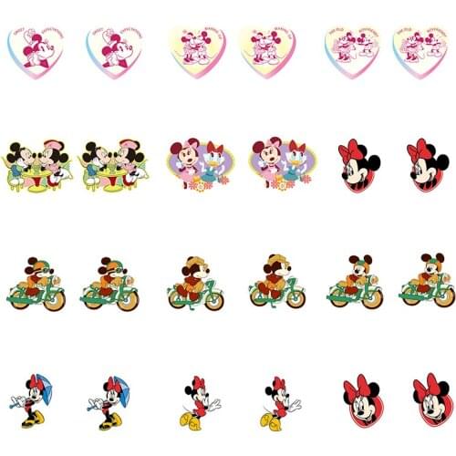 Disney Fashion Cartoon Minnie Mickey Mickey Mouse Shape Resin Ear Jewelry To Send Friends Epoxy Earrings Ear Clips
