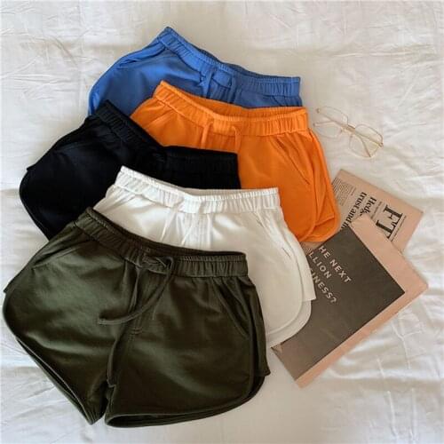 Hot Women Blend 2020 Summer Short Pants Contrast Binding Side Split Elastic Waist Casual Beach Party Shorts