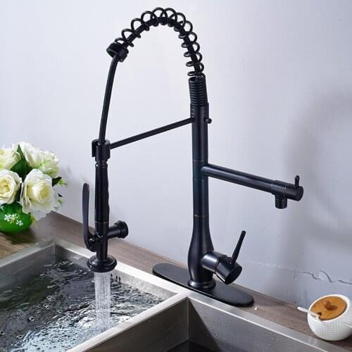 New Superior Quality Heighten Solid Brass Oil Rubbed Bronze Kitchen Faucet Mixer Tap Sharp Handle + Round Cover Plate