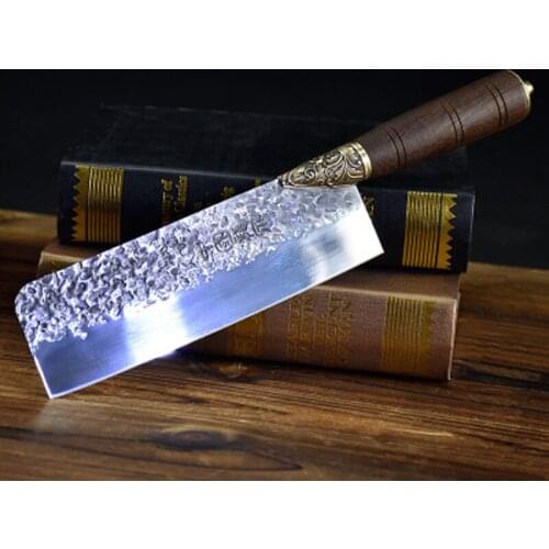 Light and small lady kitchen knife Longquan hand forged slicing knife old retro household kitchen knife