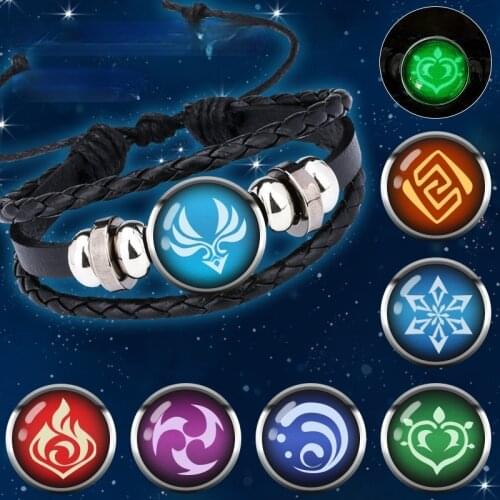 Game Genshin Impact Cosplay Bracelet Prop Eye of God Element Bracelet Jewelry Luminous Accessories