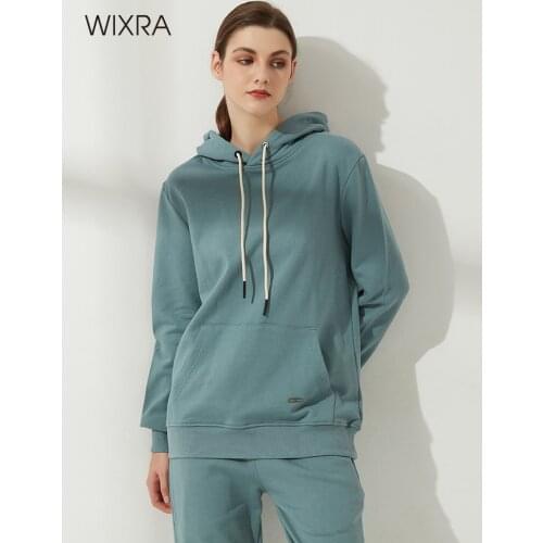 Wixra Heavy Basic Hooded Sweatshirts 100%Cotton Pullovers Long Sleeve Spring New Casual Streetwear Men Tops Female Plus Size