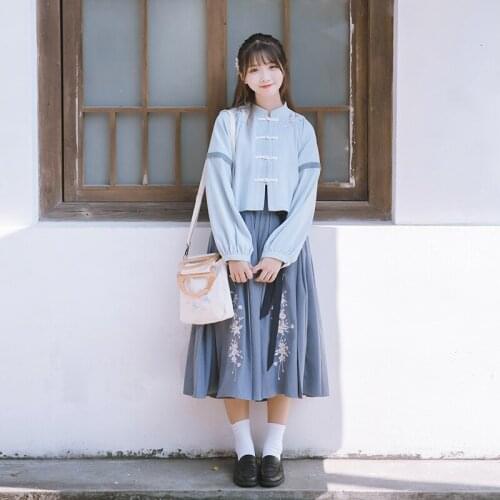 Chinese Traditional Dance Costume Women Oriental Performance Clothing Folk Hanfu Dress Festival Outfit Reform Stage Wear DC2370