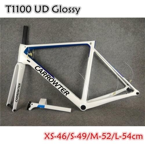 White Blue CARROWTER V3Rs Disc carbon Road Bike Frames T1100 UD Glossy Matte Disk Brakes Bicycle Frameset with 46 49 52 54cm