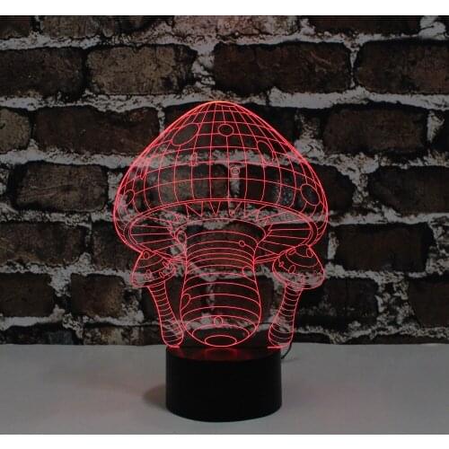 YJM-2812 Promotional Product Three-Dimensional Led Light Mushrooms Shape 3D Night Light for Children Bedroom