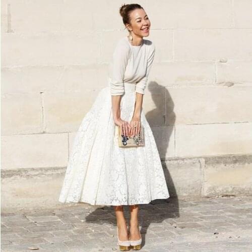 2017 Fashion Lace Skirts For Women Soft Fluffy Midi Skirt Big Swing Steampunk Adult Skirts Summer Saia Faldas Female Clothing