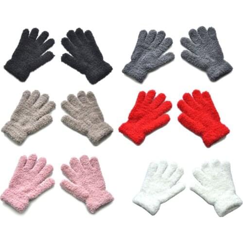Winter Warm Kids Gloves Children Stretch Mittens Boys Girls Full Finger Gloves