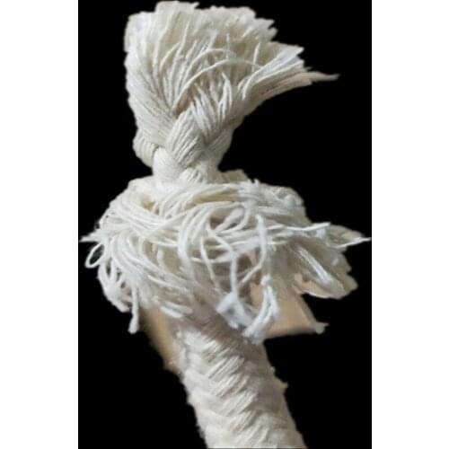 1cmX100cm Thick Black Natural White Cotton Core-Woven Braided Rope Harness Bundled Solid Round Cords