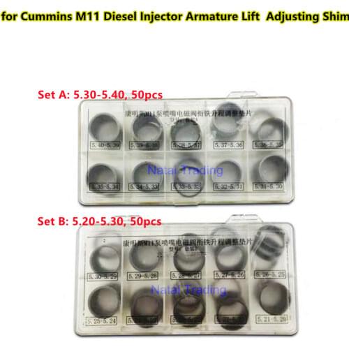 For Cummins M11 EUI HEUI injector adjusting shim 100pcs, common rail injector gasket diesel injector washer repair tools