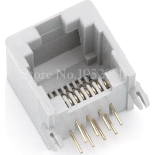 180PCS/LOT RJ45 8P8C Network Jack Ethernet Connector PCB Modular GRAY 55A