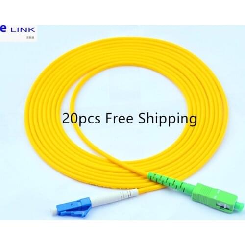 20pc SC/APC-LC/UPC SX fiber patch cord 3.0 2.0mm singlemode simplex G652D jacket cable 1 2 3 5 7 10 M fiber jumper free shipping