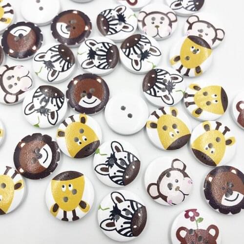 New 25pcs Animal Wood Buttons 20mm Sewing Craft Mix Lots WB710