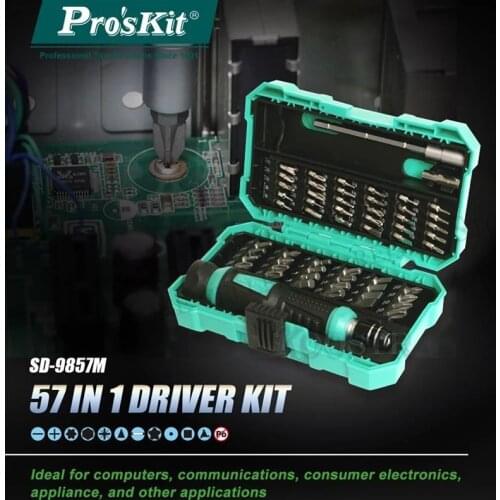 57In1 Proskit SD-9857M Screwdriver Tool Set Precision Screwdriver Bits Electronic Bits Extension Bar Phone Tablets Repair Tools