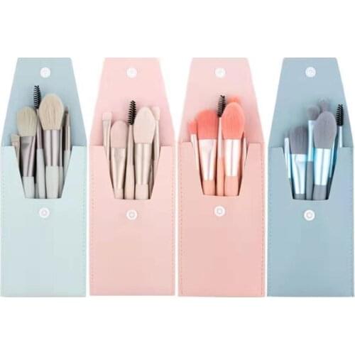 New 8pcs Mini Makeup Brushes with Matte Portable Soft Hair Makeup Brush Set with Bag Beauty Tools