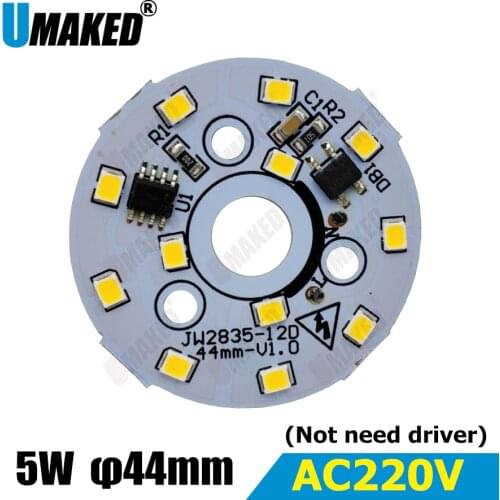 Ac220V dimming led integrated IC driver 5W Smart IC chips, 44mm driverless Warm white/White color Light source for pendant light
