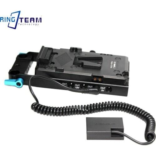 DC to LP-E17 Dummy Battery DR-E18 DC Coupler + V Mount Plate for Canon Camera EOS RP 77D 200D 250D 750D T6i 760D T6s 800D 8000