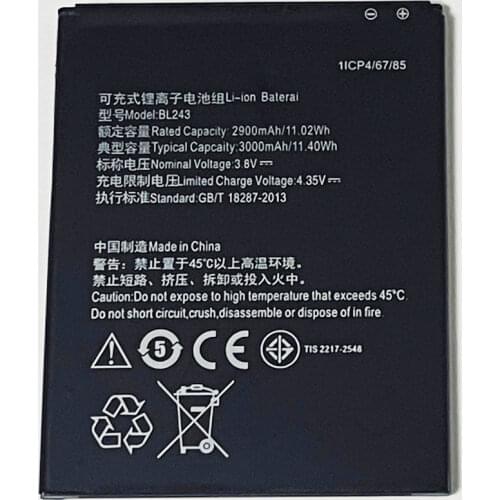 3.8V 3000mAh BL243 For Lenovo K3 Note K50-t5 K50-t3s K50a40 A7000 A7000-a A7600 A7600-m A5500 A5600 A5860 Battery