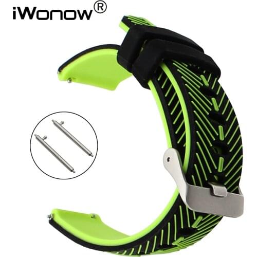 22mm Quick Release Silicone Watchband for Samsung Gear 2 Neo Live Moto 360 2 46mm Men Pebble Time Rubber Watch Band Wrist Strap
