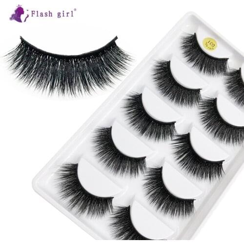 Flash girl Private label 031 eyelashes mink vendor 5 pairs 3D mink 100% handmade full strip lashes