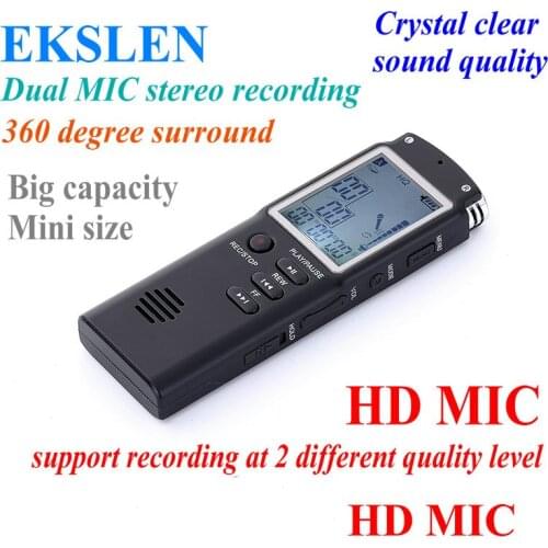 EKSLEN T60 Digital Audio/Voice Recorder Professional Handheld Digital Recorder Dictaphone Recording Pen for interview meeting