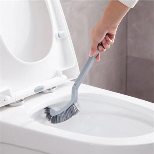 Toilet Brush Holder Scrubber Cleaner Clean Brush Bent Bowl Handle For Household Cleaning Corner Bathroom Cleaning Tool