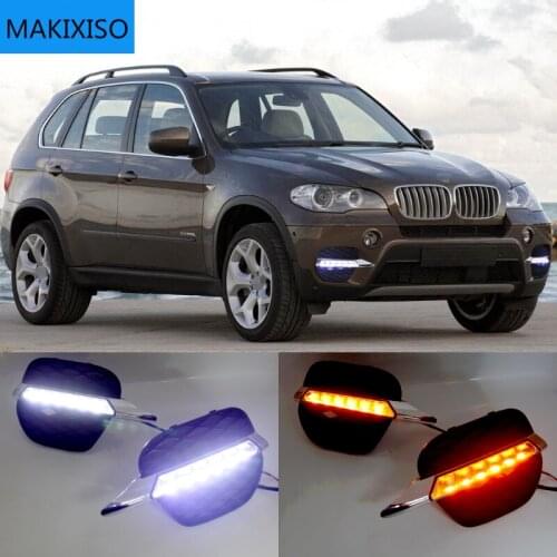 DRL LED Daytime Running Light Fog Head Lamp Cover Driving Light Left Right White For BMW X5 E70 2011 2012 2013