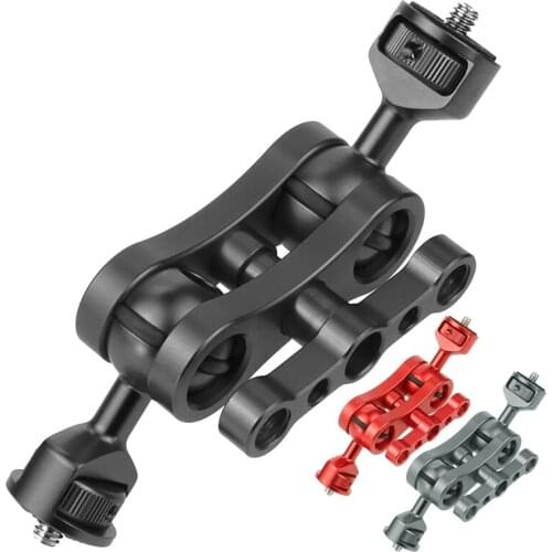 Double 1/4 Ball Head Adapter Magic Arm Crab Clamp 3/8 Mount Light Field Monitor Camera Stand Bracket