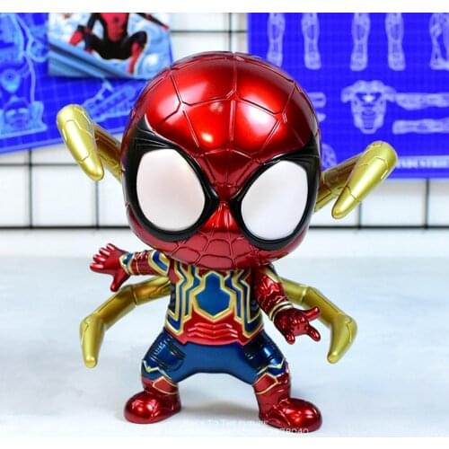 Disney Marvel Avengers Spider Man 21cm Q version Action Figure Anime Mini Doll Collection Figurine Toys model for children gift
