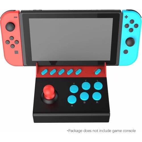 Single Rocker Control Games Joystick with 8 Tubro Action Buttons Adapter Arcade USB Game Handle for NS Switch Game Console