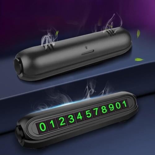 Temporary Car Parking Card with Aromatherapy Telephone Number Card Night Light Car Styling Phone Number Card Hidden Number Plate