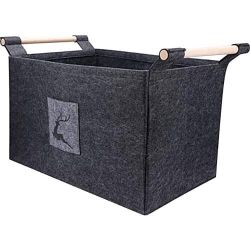 Firewood Log Carrier Felt Fireplace Firewood Holder Storage Basket with Handles