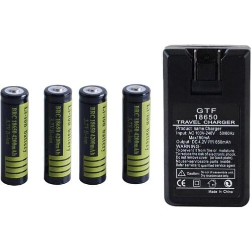 Kuulee Brand new and high quality 1 Pcs 3.7 V 18650 4200 mAh Li-ion Rechargeable Battery for Flashlight batteries free shipping