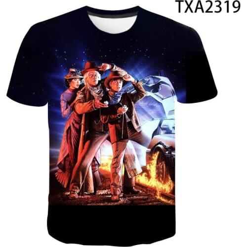3D printing back to the future unisex summer casual T-shirt Marty and his futuristic car childrens shirt that combines power