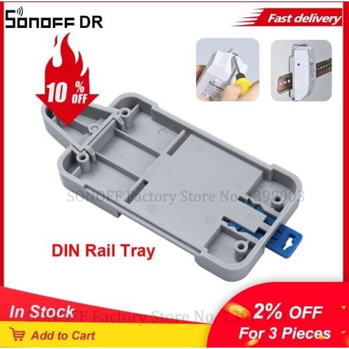 SONOFF DR DIN Rail Tray For Basic/RF/ Pow/ TH10/16/ Wifi Smart Switch DR DIN Tray Rail Case Holder Mounted Adjustable Box Cover